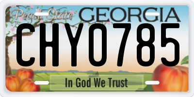 GA license plate CHY0785