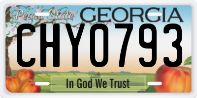 GA license plate CHY0793