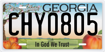 GA license plate CHY0805