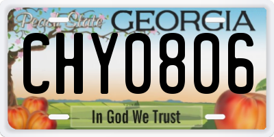 GA license plate CHY0806