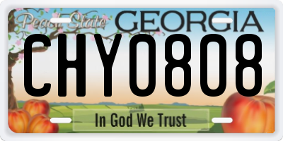 GA license plate CHY0808