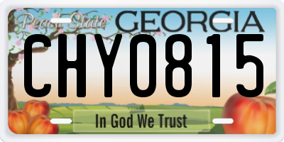 GA license plate CHY0815