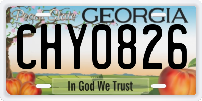 GA license plate CHY0826