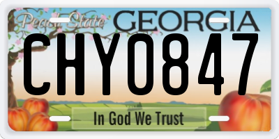 GA license plate CHY0847