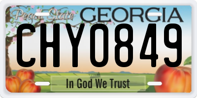 GA license plate CHY0849