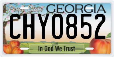 GA license plate CHY0852