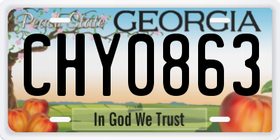GA license plate CHY0863