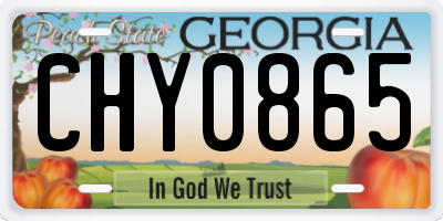 GA license plate CHY0865