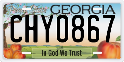 GA license plate CHY0867