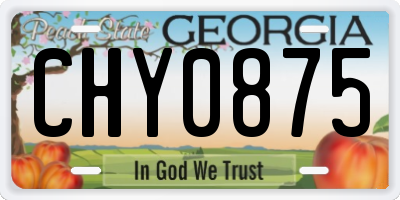 GA license plate CHY0875