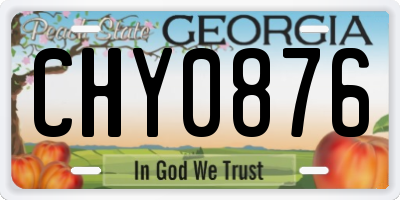 GA license plate CHY0876
