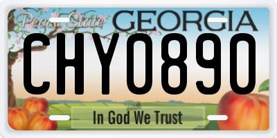 GA license plate CHY0890