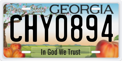 GA license plate CHY0894
