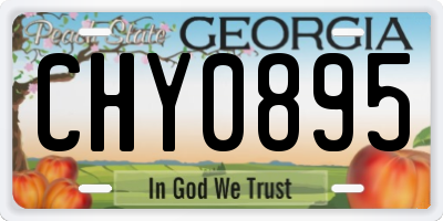 GA license plate CHY0895