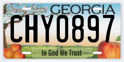 GA license plate CHY0897