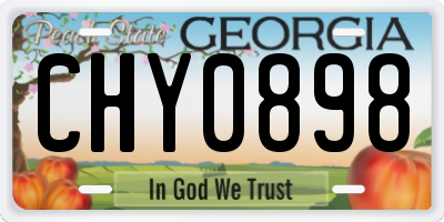 GA license plate CHY0898