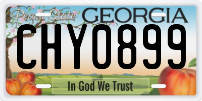 GA license plate CHY0899