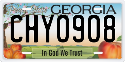 GA license plate CHY0908