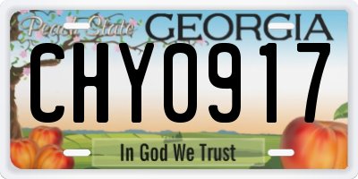 GA license plate CHY0917