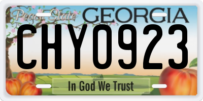 GA license plate CHY0923