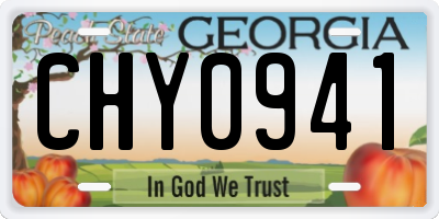 GA license plate CHY0941