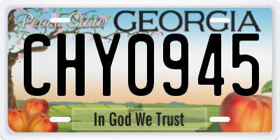 GA license plate CHY0945