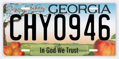 GA license plate CHY0946