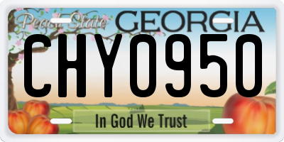 GA license plate CHY0950