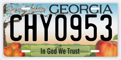GA license plate CHY0953