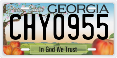 GA license plate CHY0955