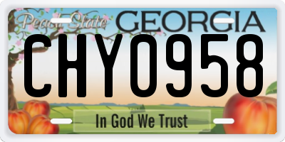 GA license plate CHY0958