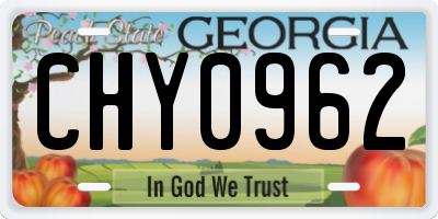 GA license plate CHY0962