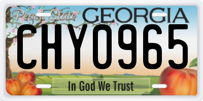 GA license plate CHY0965