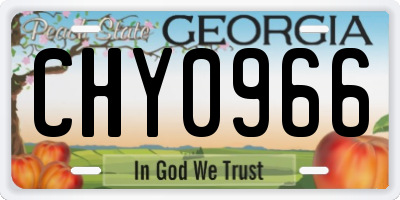 GA license plate CHY0966