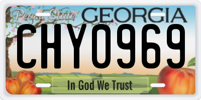 GA license plate CHY0969