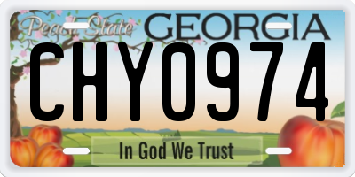 GA license plate CHY0974