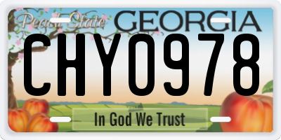 GA license plate CHY0978