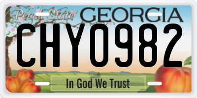 GA license plate CHY0982