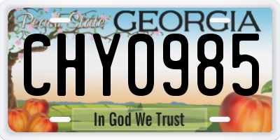GA license plate CHY0985