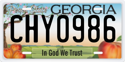 GA license plate CHY0986