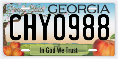 GA license plate CHY0988