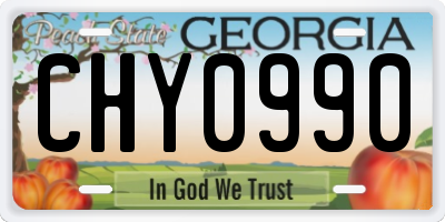 GA license plate CHY0990