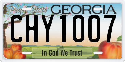 GA license plate CHY1007