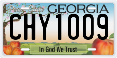 GA license plate CHY1009