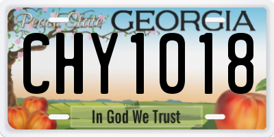 GA license plate CHY1018