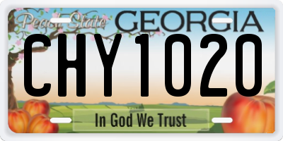GA license plate CHY1020