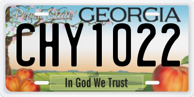 GA license plate CHY1022