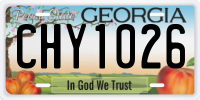 GA license plate CHY1026