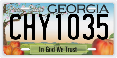 GA license plate CHY1035