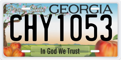 GA license plate CHY1053
